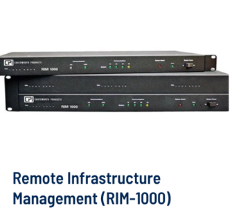 Two Remote Infrastructure Management (RIM-1000) units stacked, with indicator lights and controls.