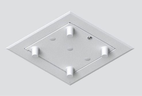 A white ceiling-mounted Wi-Fi enclosure with visible mounting points.