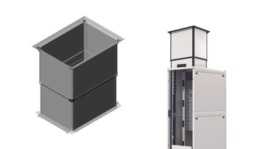 CPI Vertical Exhaust Duct channels hot exhaust air from cabinet tops to the return plenum for effective containment.